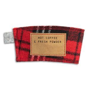 Fresh Powder Coffee Cozy - Red Plaid